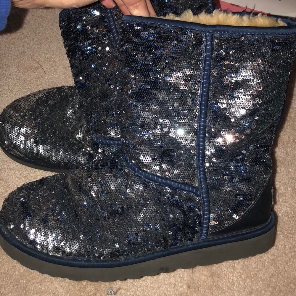 Blue sparkly UGGs